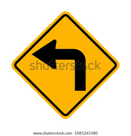 Left Turn Ahead Sign