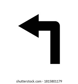 Left Turn Arrow Icon. Design template vector