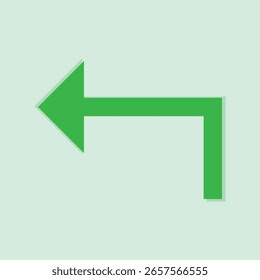 Icono de flecha de giro a la izquierda, símbolo de movimiento direccional