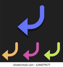 left turn arrow icon in multicolor. Simple glyph vector of arrow set for UI and UX, website or mobile application on white background