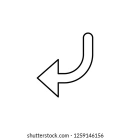 left turn arrow icon. Simple outline vector of Arrow set icons for UI and UX, website or mobile application