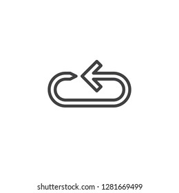 Left turn arrow line icon. linear style sign for mobile concept and web design. Return arrow outline vector icon. Symbol, logo illustration. Pixel perfect vector graphics