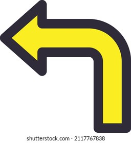 left turn command icon vector, for directions left turn, isolated white