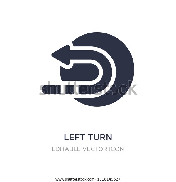 left turn icon on\
white background. Simple element illustration from UI concept. left\
turn icon symbol design.