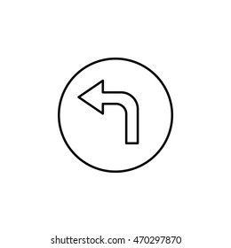 Left Turn Outline Icon