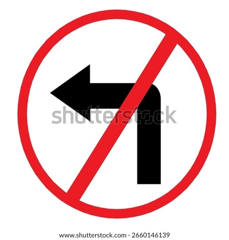left turn prohibited traffic sign symbol