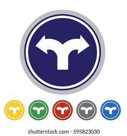 Left turn or right turn icon set.Vector illustration
