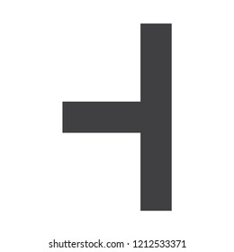 left turn road traffic sign vector icon, modern design, glyph style, black and white flat color