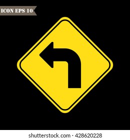Left turn sign.Vector illustration