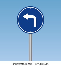 Left Turn Traffic Road Sign