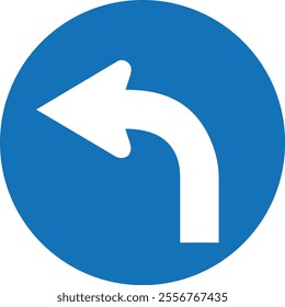 Left Turn Traffic Sign Vector Illustration