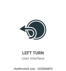 Left turn vector icon on white background. Flat vector left turn icon symbol sign from modern user interface collection for mobile concept and web apps design.