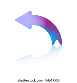 Left Turning Arrow With Reflection