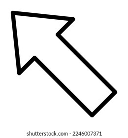 Up Left Vector Line Icon Design