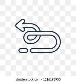 Left vector outline icon isolated on transparent background, high quality linear Left transparency concept can be used web and mobile