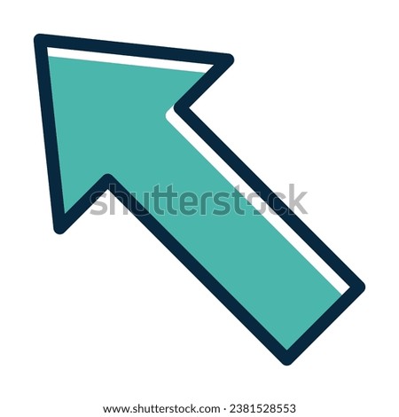 Up Left Vector Thick Line Filled Dark Colors Icons For Personal And Commercial Use.
