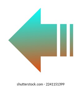 Left Way Arrow Icon Gradient