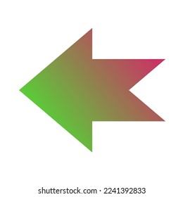 Left Way Arrow Icon Gradient Vector