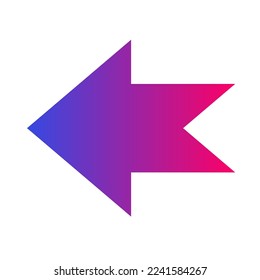 Vector de gradiente de icono de flecha izquierda