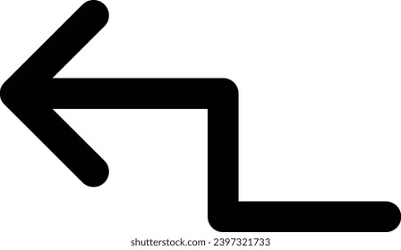 Left zigzag single vector line icon
