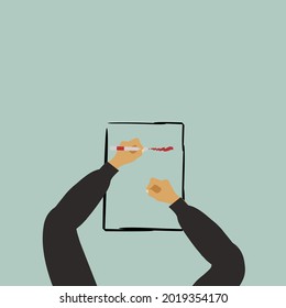 Left-handed illustration, suitable for left-handed days etc