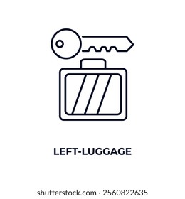 left-luggage outline icon. Linear vector from hotel concept. Thin line left-luggage icon isolated on white background