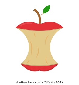Leftover apple icon. Apple core. Vector.