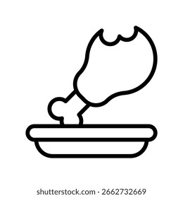 Ícone De Contorno Do Vetor De Alimentos Restante. Arquivo EPS 10