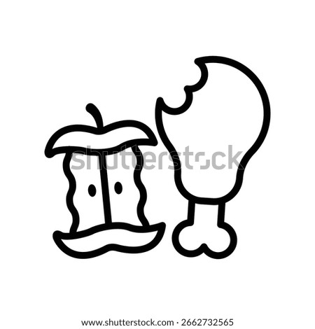 Leftover Food Vector Outline Icon. EPS 10 File