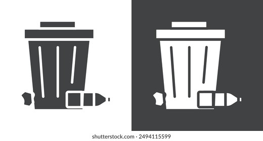 Leftovers Disposal icon Flat set in black and white color outline vector