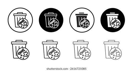 Leftovers Disposal icon Thin line illustration set