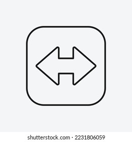Left-right arrow icon isolated on white background. Multimedia symbol modern, simple, vector, icon for website design, mobile app, ui. Vector Illustration