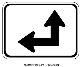 Leftstraight Directional Arrow Auxiliary Sign Isolated Stock Vector ...