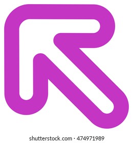 Left-Up Arrow vector icon. Style is stroke flat icon symbol, violet color, white background.