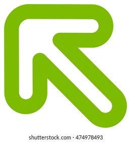 Left-Up Arrow vector icon. Style is stroke flat icon symbol, eco green color, white background.