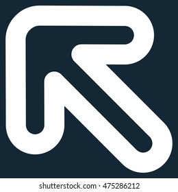 Left-Up Arrow vector icon. Style is outline flat icon symbol, white color, dark blue background.