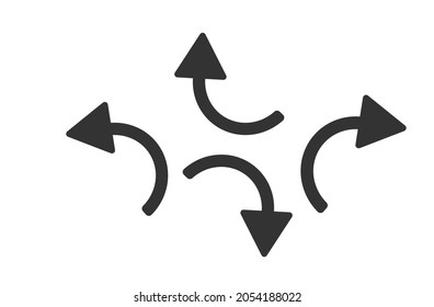 left-up, right-down and left-right arrow symbol icon isolated white background