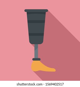 Leg artificial limb icon. Flat illustration of leg artificial limb vector icon for web design