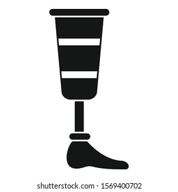 Leg artificial limb icon. Simple illustration of leg artificial limb vector icon for web design isolated on white background
