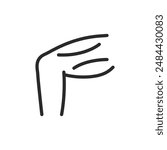 Leg biceps and quadriceps, linear style icon. Represents the muscles of the leg, specifically the biceps and quadriceps. Editable stroke width