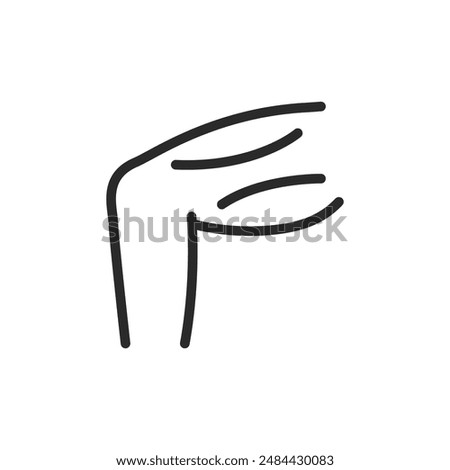 Leg biceps and quadriceps, linear style icon. Represents the muscles of the leg, specifically the biceps and quadriceps. Editable stroke width