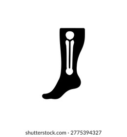 Leg Bone Icon Containing leg, bone, orthopedics, and anatomy icon. Solid icon.