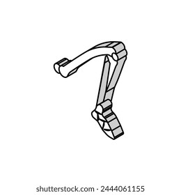 leg bone isometric icon vector. leg bone sign. isolated symbol illustration