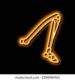 leg bone neon light sign vector. leg bone illustration