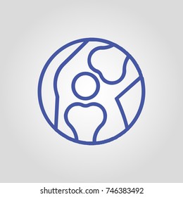 Leg bones isolated flat linear vector icon