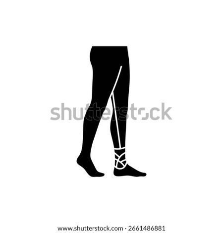 Leg with Cast for Broken Bone Immobilization and Healing