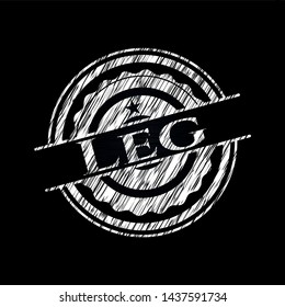 Leg chalk emblem. Vector Illustration. Detailed.