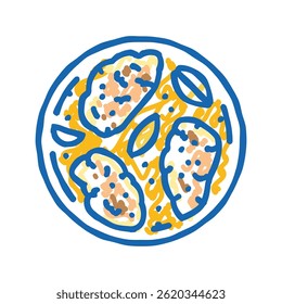 leg chicken dish doodle icon sketch vector. leg chicken dish sign. isolated symbol illustration