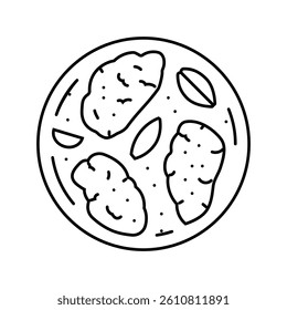 leg chicken dish line icon vector. leg chicken dish sign. isolated contour symbol black illustration