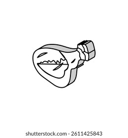 leg chicken fried isometric icon vector. leg chicken fried sign. isolated symbol illustration